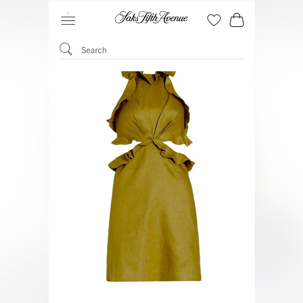 Zimmermann   Postcard Linen Ruffle Tie-Back Minidress